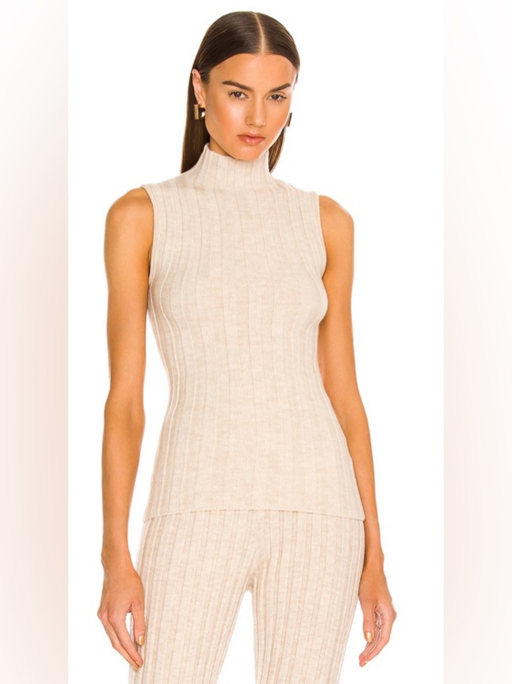 ANINE BING Miranda Sleeveless Mock Neck Top
